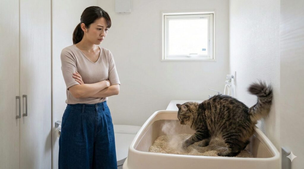 猫 砂かけ 執拗